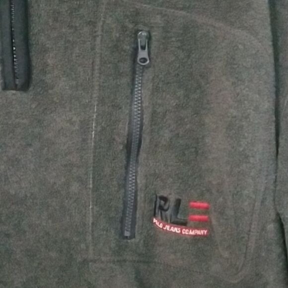 Ralph Lauren Pullover Fleece Sz Large Mens Charcoal Grey Jacket - Picture 3 of 4